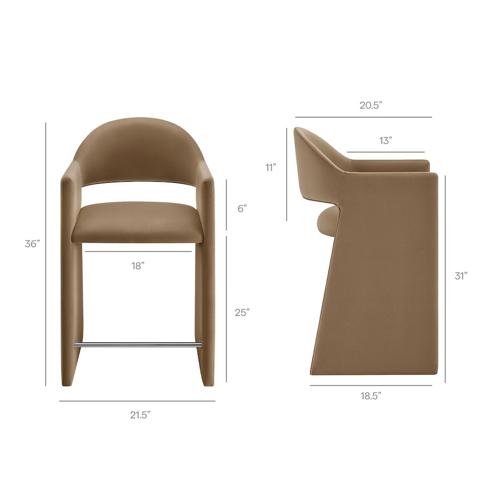 Talia 37 Inch Performance Velvet Counter Stool