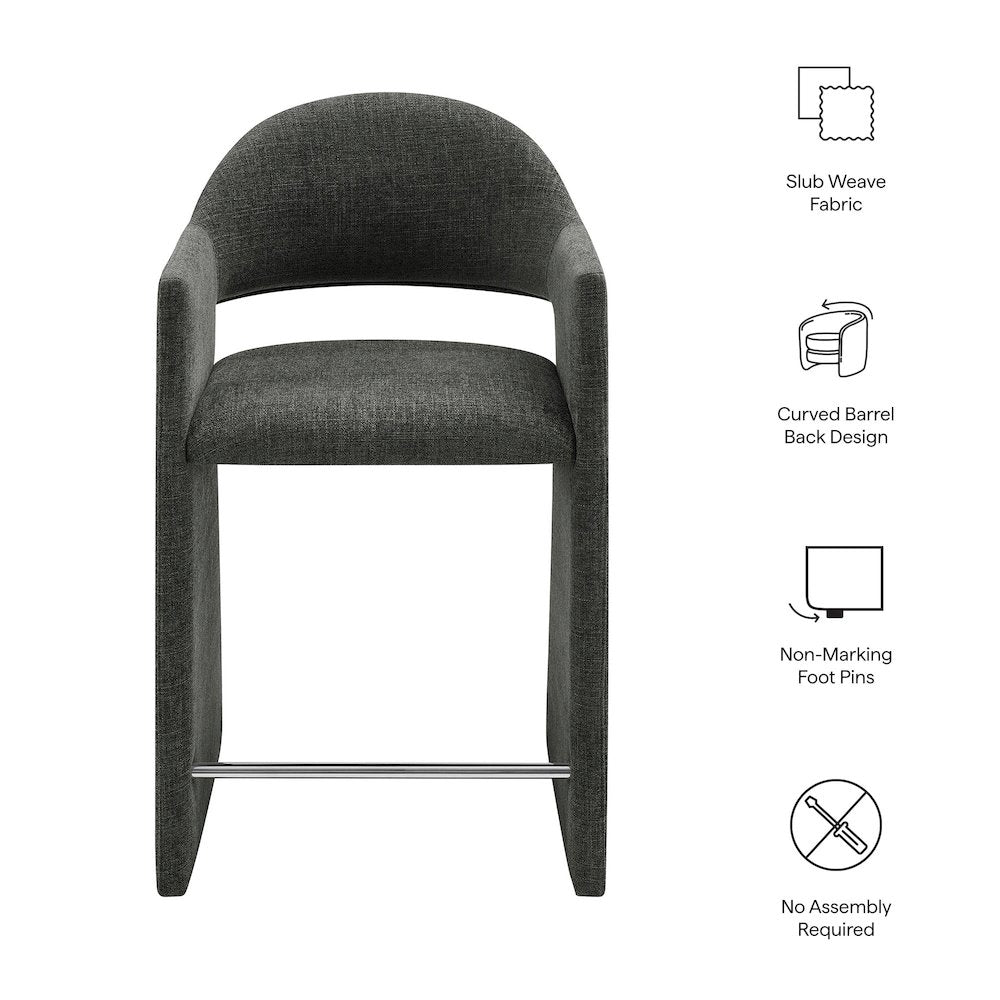 Talia 37 Inch Upholstered Fabric Counter Stool