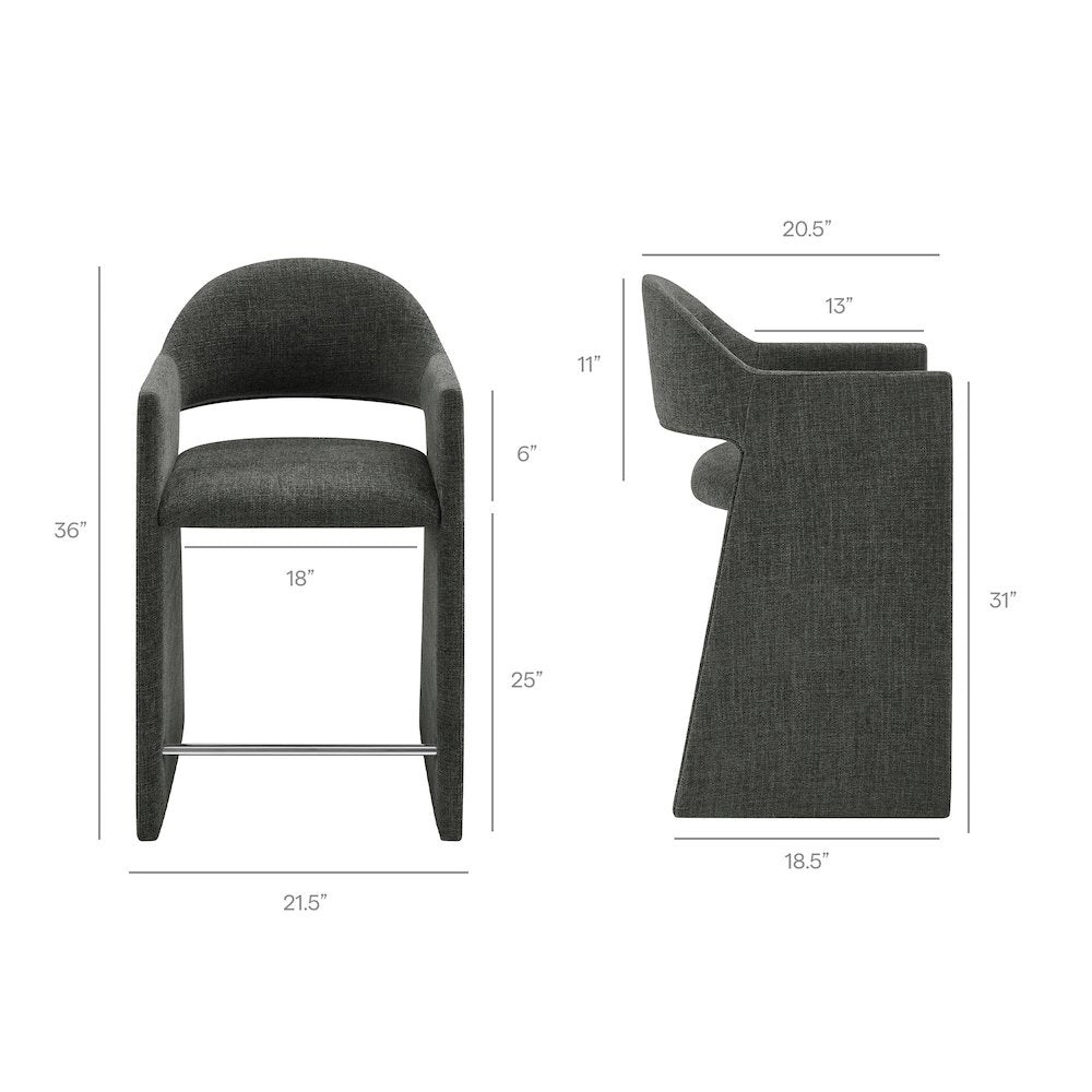 Talia 37 Inch Upholstered Fabric Counter Stool