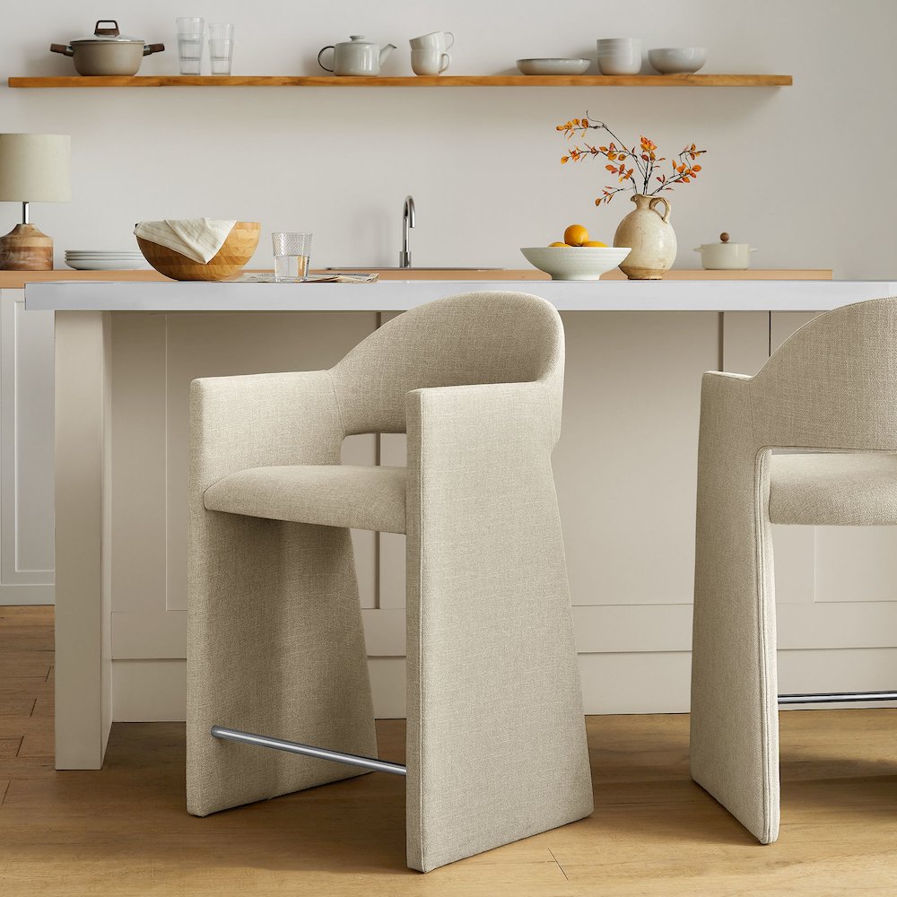 Talia 37 Inch Upholstered Fabric Counter Stool