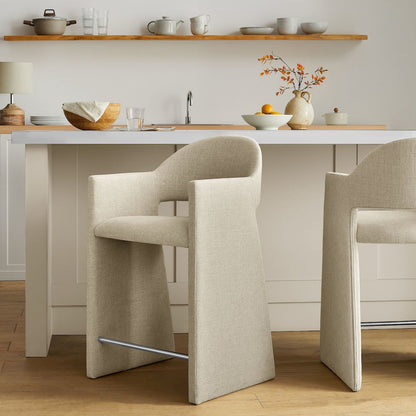 Talia 37 Inch Upholstered Fabric Counter Stool