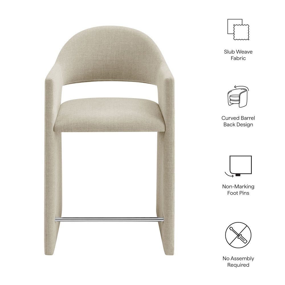 Talia 37 Inch Upholstered Fabric Counter Stool