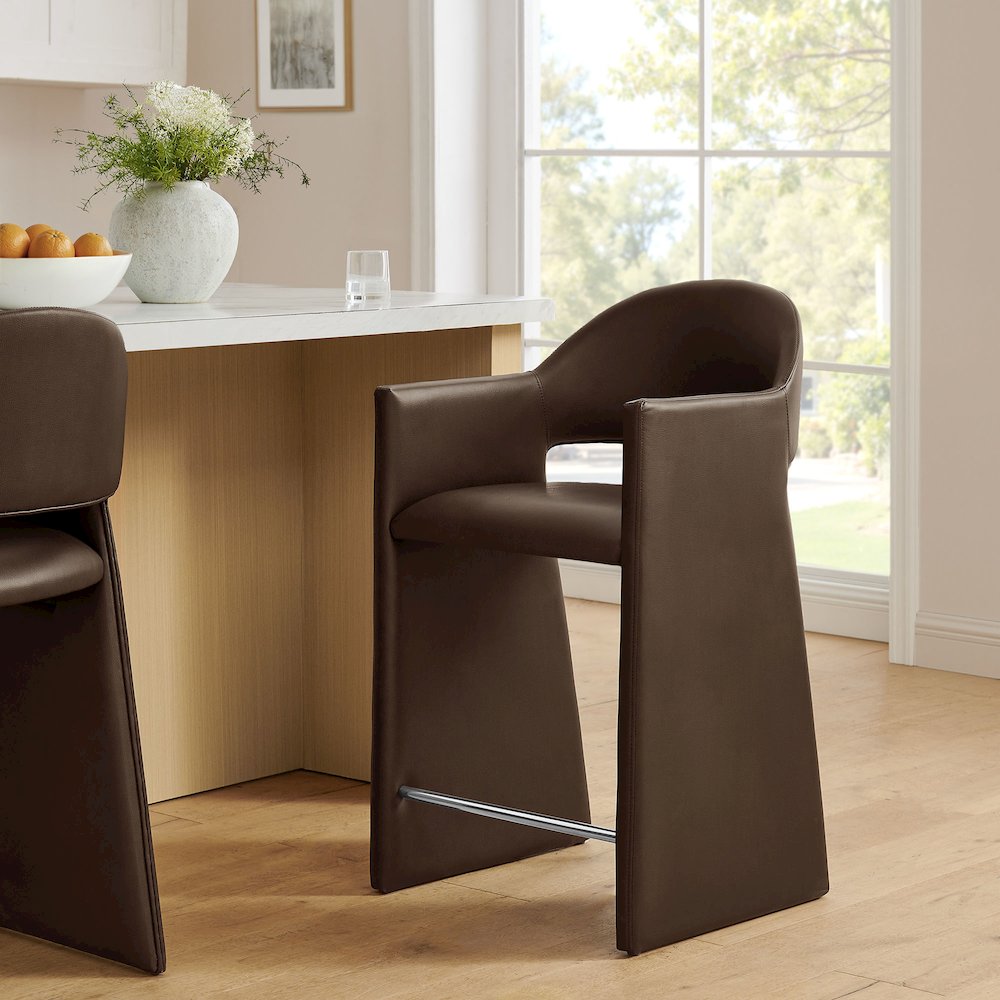 Talia 37 Inch Vegan Leather Counter Stool