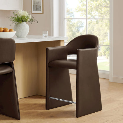 Talia 37 Inch Vegan Leather Counter Stool