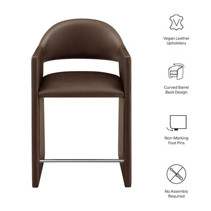Talia 37 Inch Vegan Leather Counter Stool