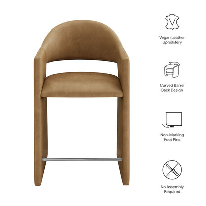 Talia 37 Inch Vegan Leather Counter Stool