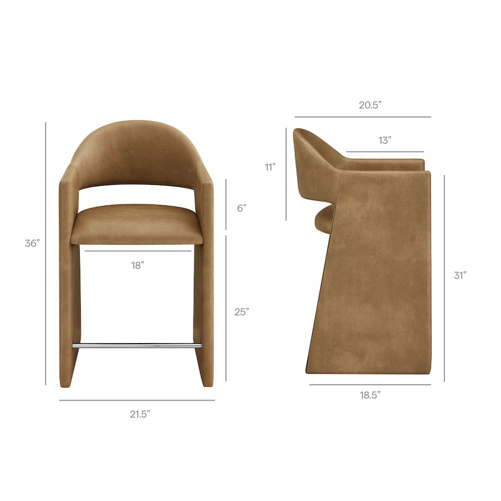 Talia 37 Inch Vegan Leather Counter Stool