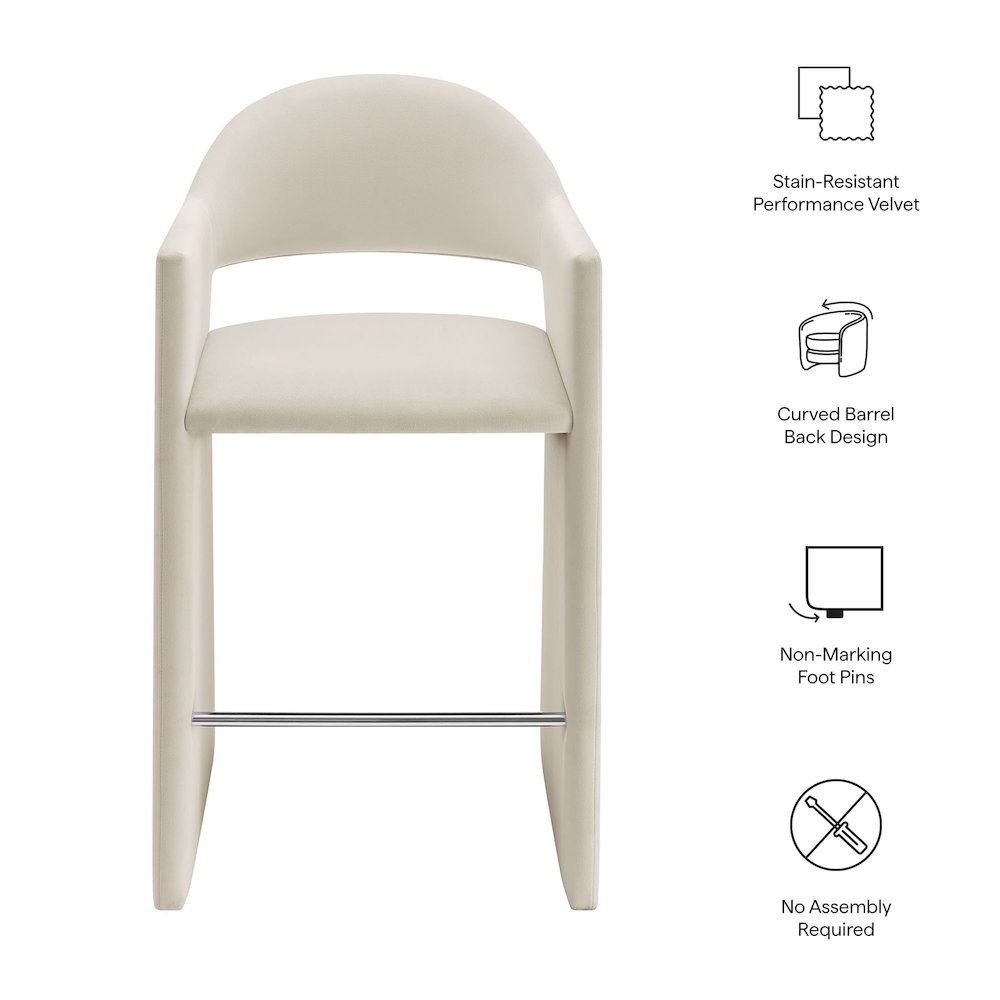 Talia 41 Inch Performance Velvet Bar Stool