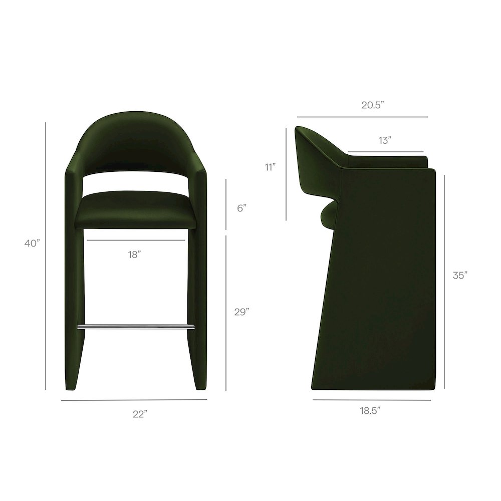 Talia 41 Inch Performance Velvet Bar Stool