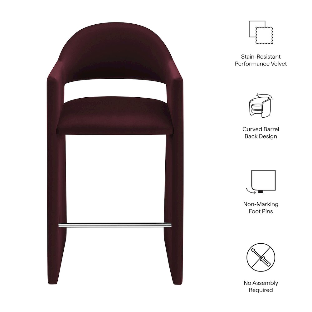 Talia 41 Inch Performance Velvet Bar Stool