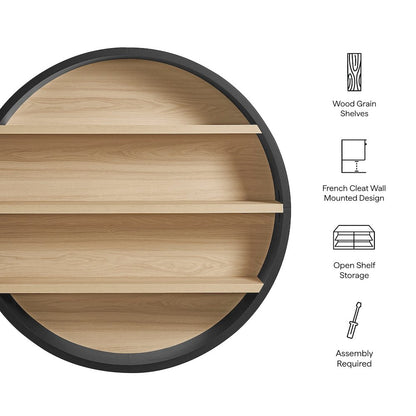 Romy 47" Round Wall Book Shelf