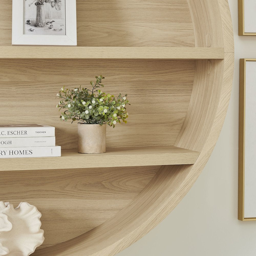 Romy 47" Round Wall Book Shelf