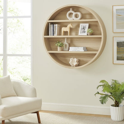 Romy 47" Round Wall Book Shelf