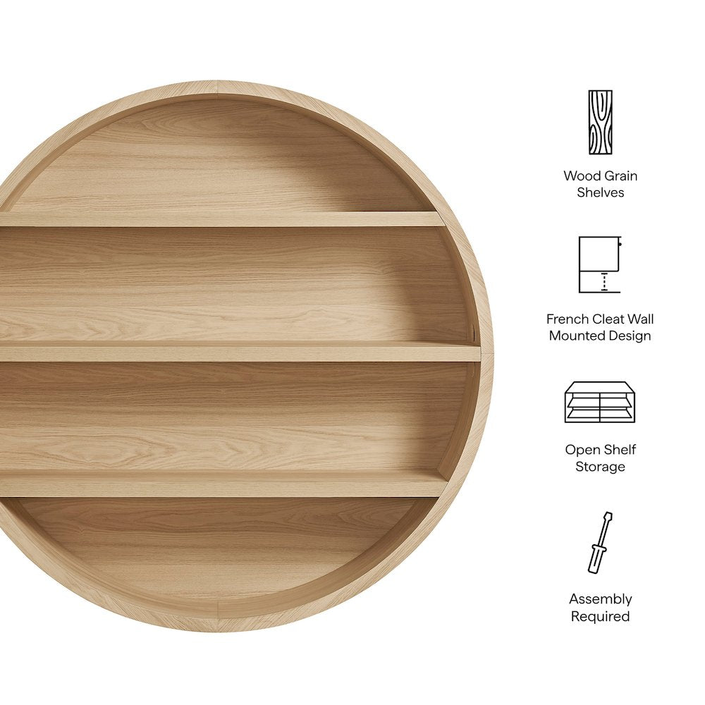 Romy 47" Round Wall Book Shelf