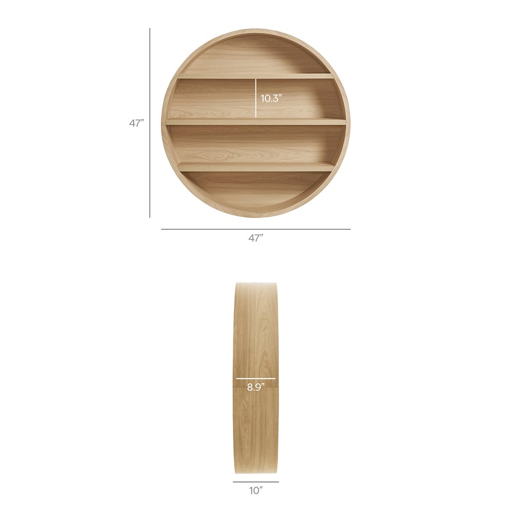 Romy 47" Round Wall Book Shelf