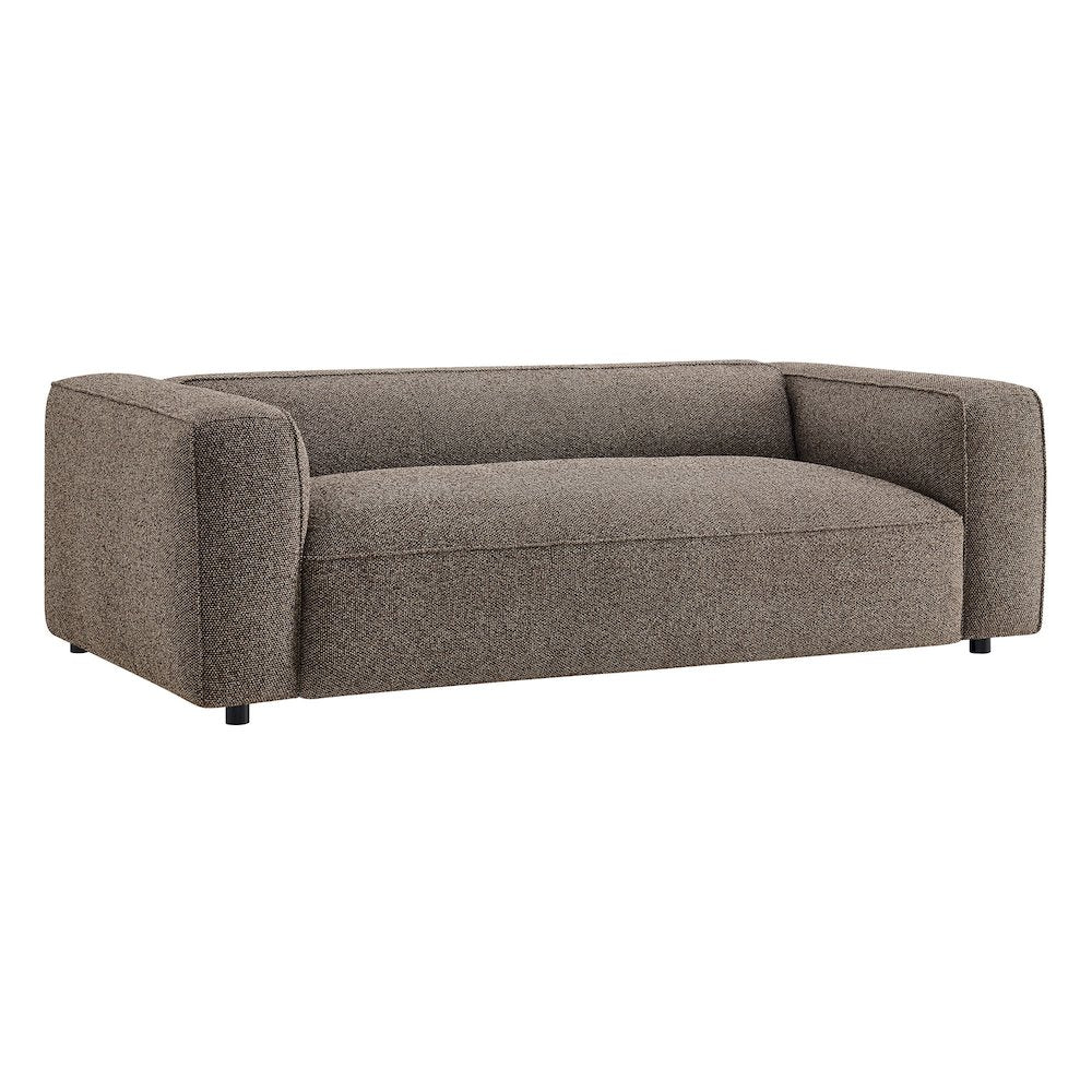 Auren 88 Inch Lattice Bouclé Upholstered Sofa - Earth