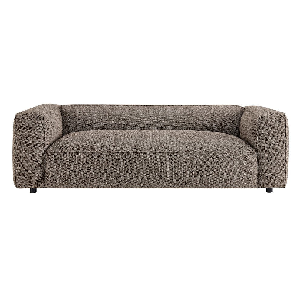 Auren 88 Inch Lattice Bouclé Upholstered Sofa - Earth