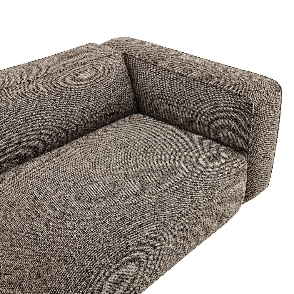 Auren 88 Inch Lattice Bouclé Upholstered Sofa - Earth