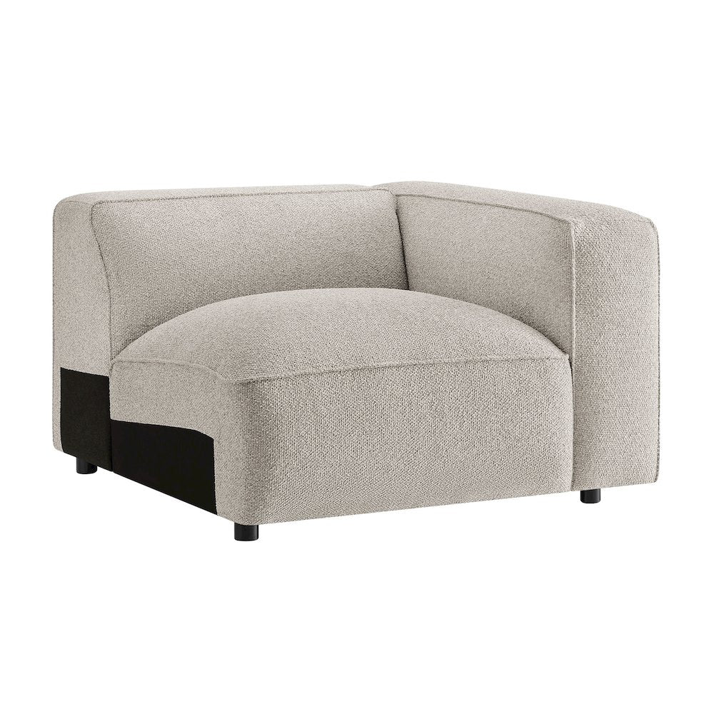 Auren Lattice Bouclé Upholstered Modular Right-Facing Arm Chair - Fog