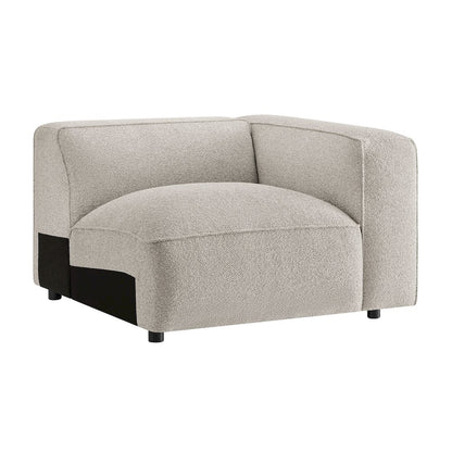 Auren Lattice Bouclé Upholstered Modular Right-Facing Arm Chair - Fog