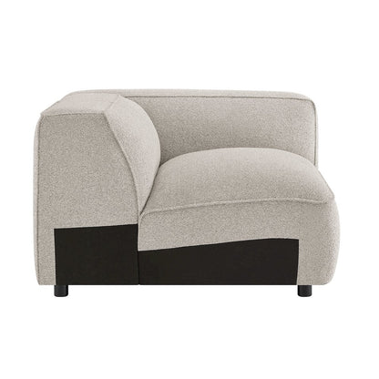 Auren Lattice Bouclé Upholstered Modular Right-Facing Arm Chair - Fog