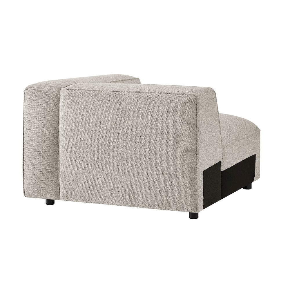 Auren Lattice Bouclé Upholstered Modular Right-Facing Arm Chair - Fog
