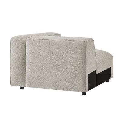 Auren Lattice Bouclé Upholstered Modular Right-Facing Arm Chair - Fog