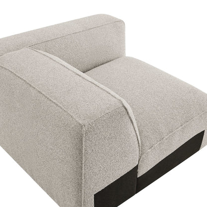 Auren Lattice Bouclé Upholstered Modular Right-Facing Arm Chair - Fog