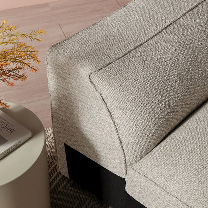 Auren Lattice Bouclé Upholstered Modular Right-Facing Arm Chair - Fog