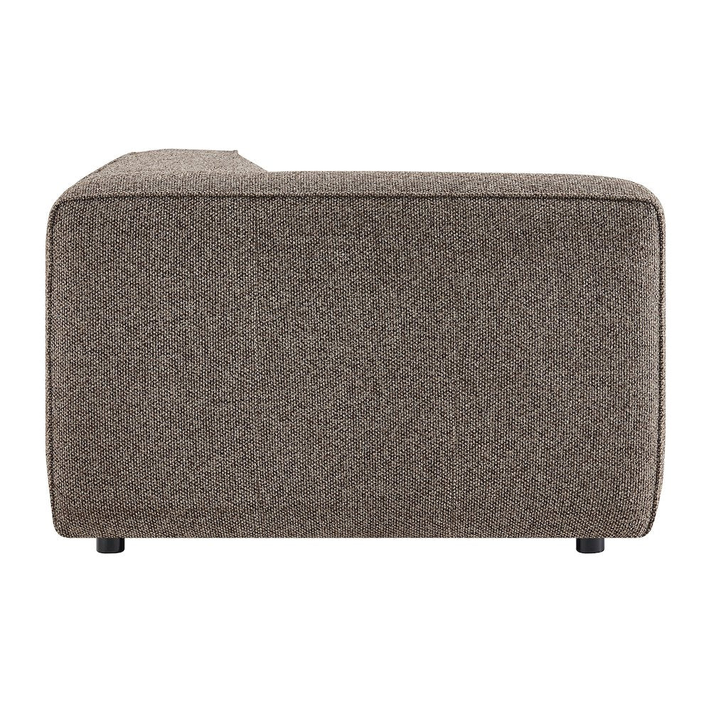 Auren Lattice Bouclé Upholstered Modular Left-Facing Arm Chair - Earth