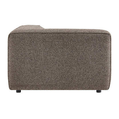 Auren Lattice Bouclé Upholstered Modular Left-Facing Arm Chair - Earth