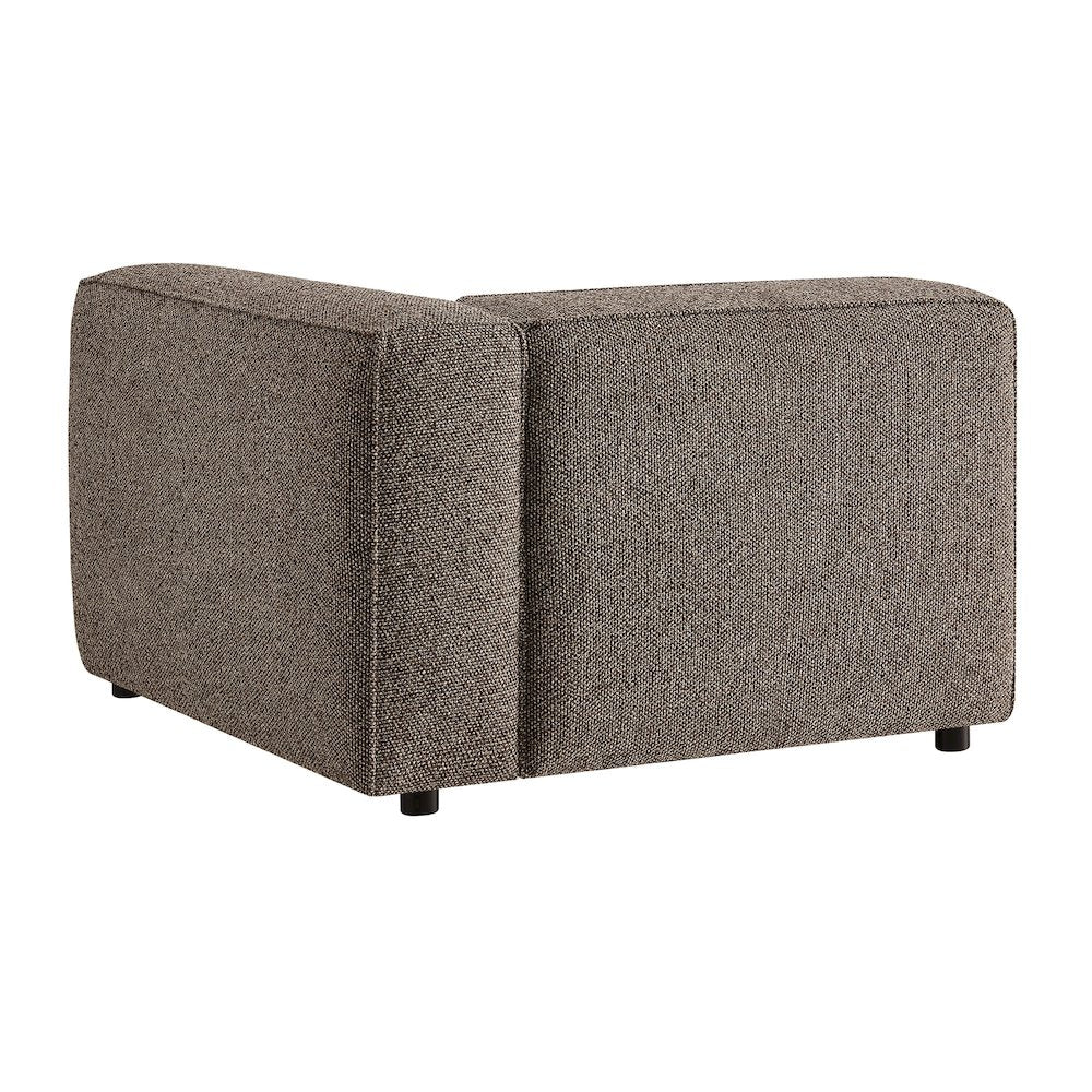 Auren Lattice Bouclé Upholstered Modular Left-Facing Arm Chair - Earth