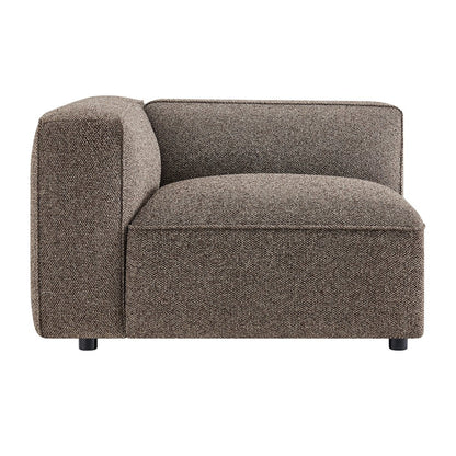 Auren Lattice Bouclé Upholstered Modular Left-Facing Arm Chair - Earth