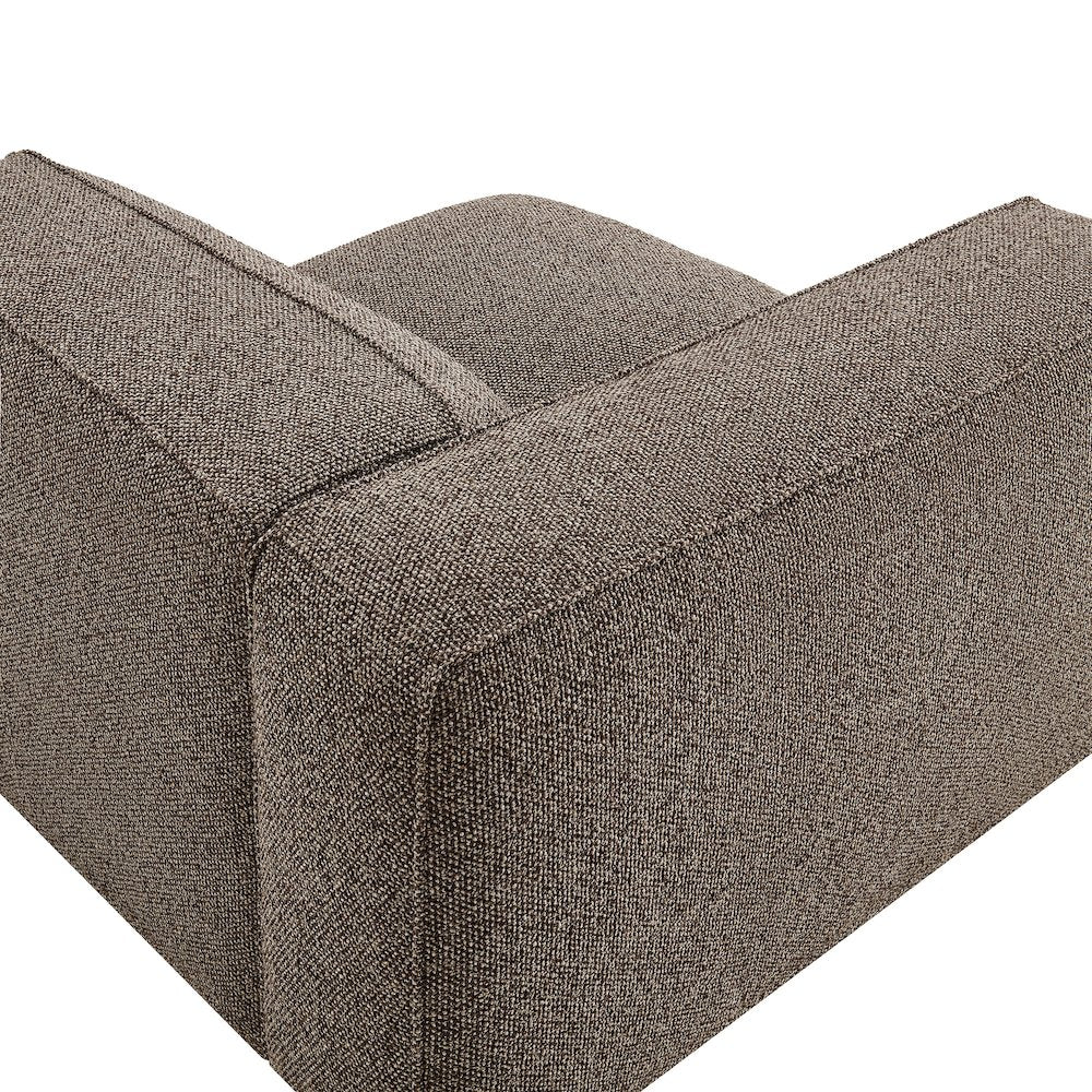 Auren Lattice Bouclé Upholstered Modular Left-Facing Arm Chair - Earth