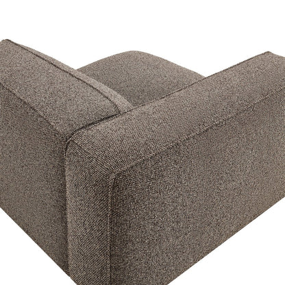 Auren Lattice Bouclé Upholstered Modular Left-Facing Arm Chair - Earth
