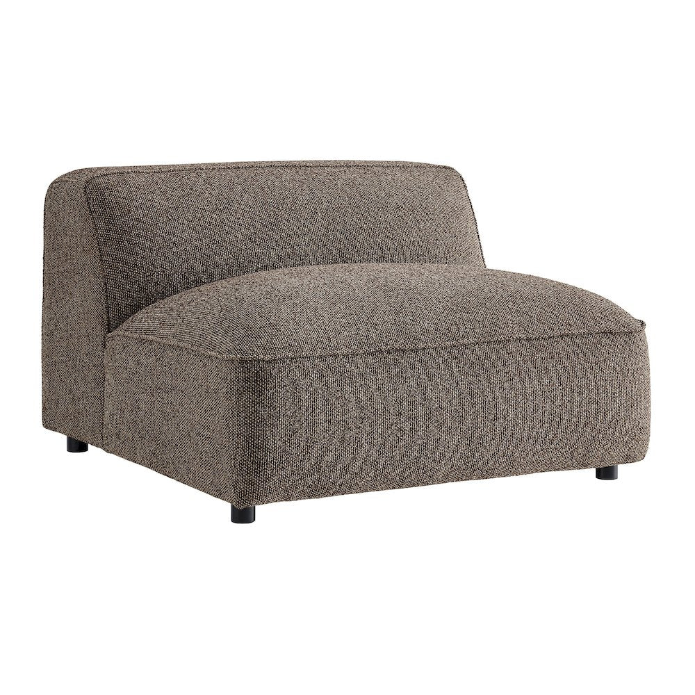 Auren Lattice Bouclé Upholstered Modular Armless Chair - Earth