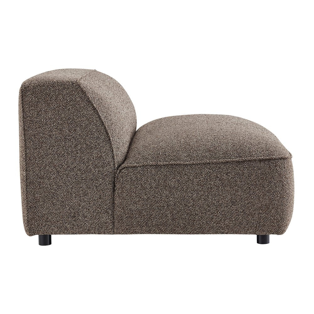 Auren Lattice Bouclé Upholstered Modular Armless Chair - Earth