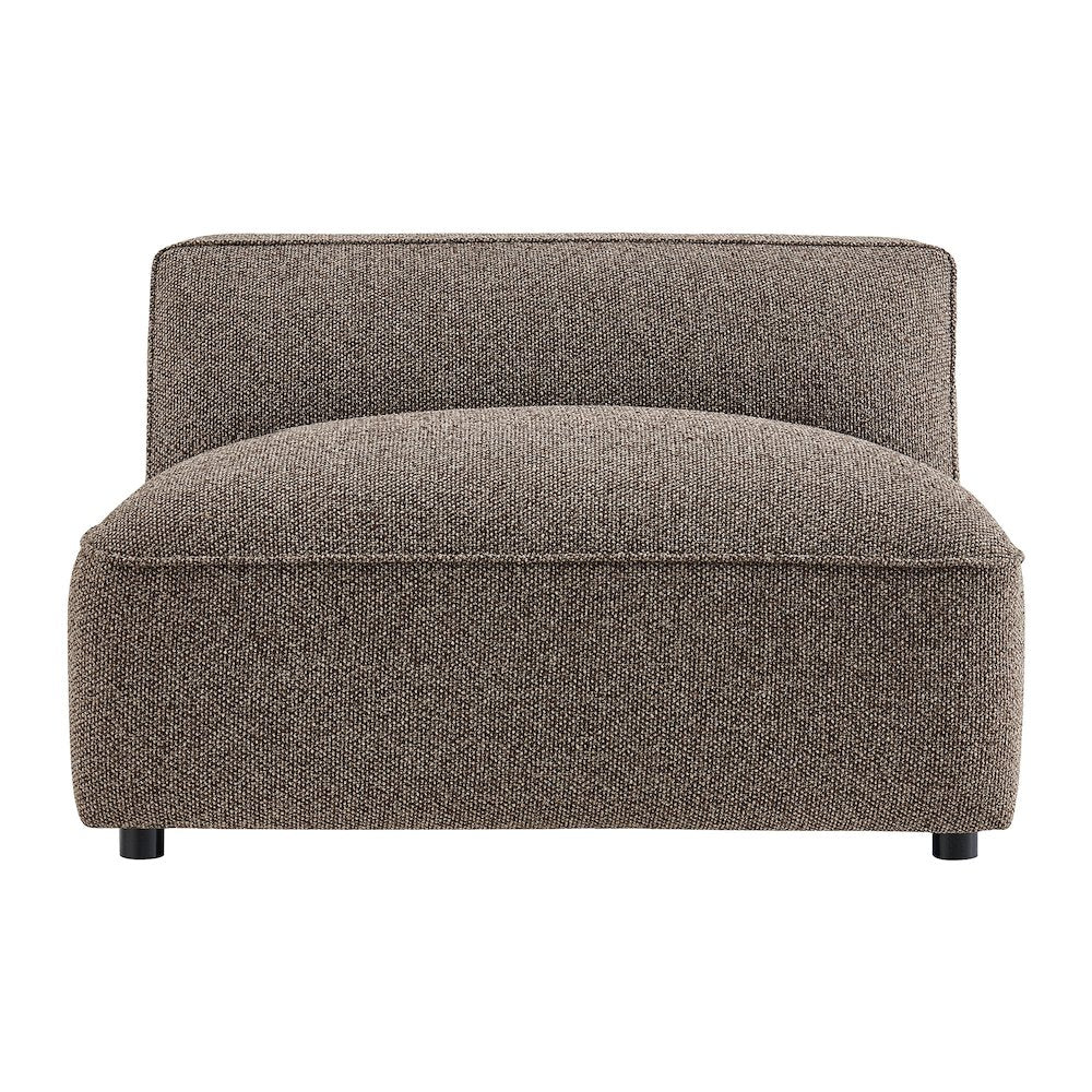 Auren Lattice Bouclé Upholstered Modular Armless Chair - Earth