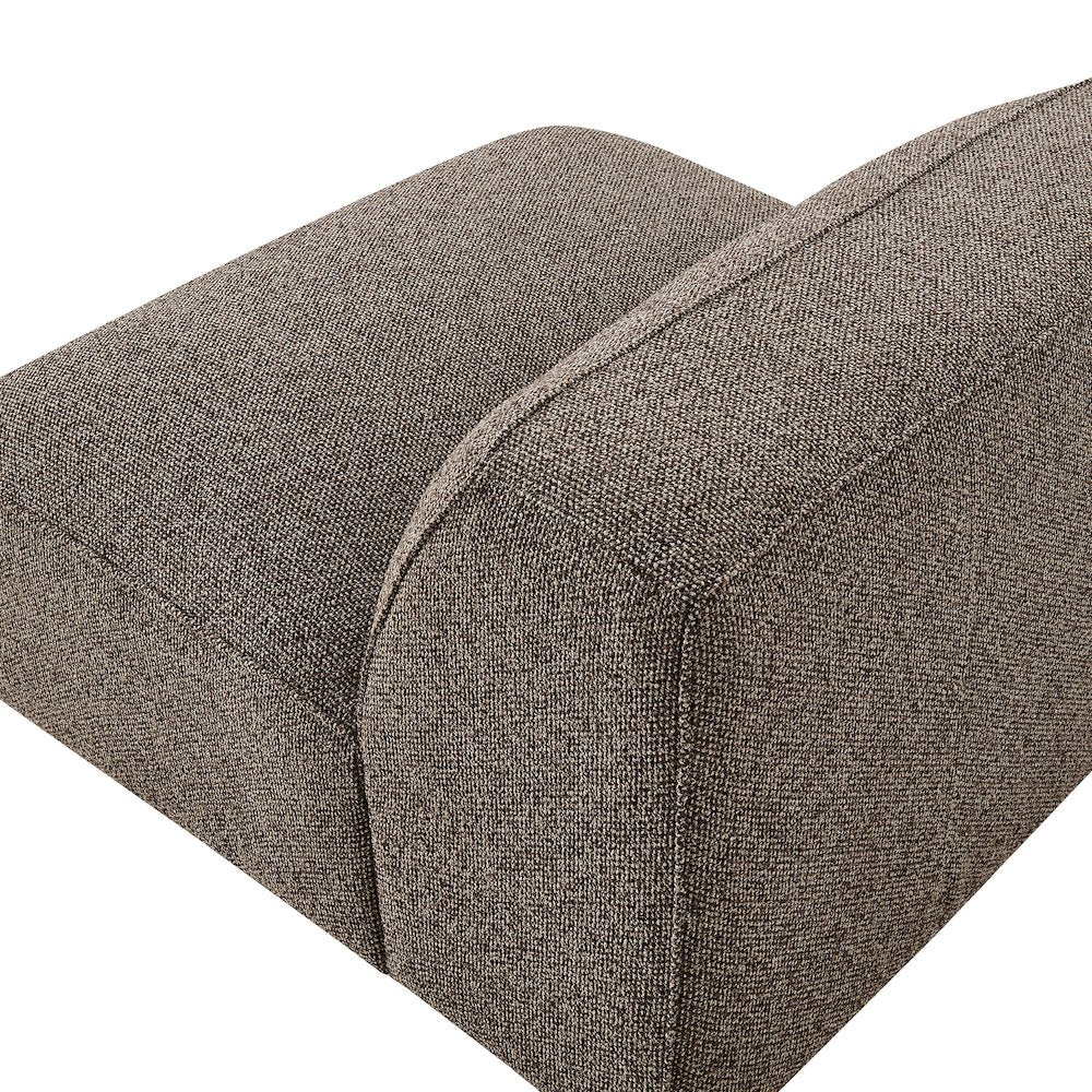 Auren Lattice Bouclé Upholstered Modular Armless Chair - Earth