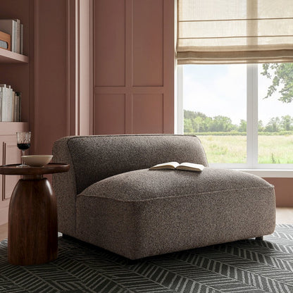 Auren Lattice Bouclé Upholstered Modular Armless Chair - Earth