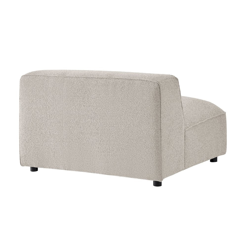Auren Lattice Bouclé Upholstered Modular Armless Chair - Fog