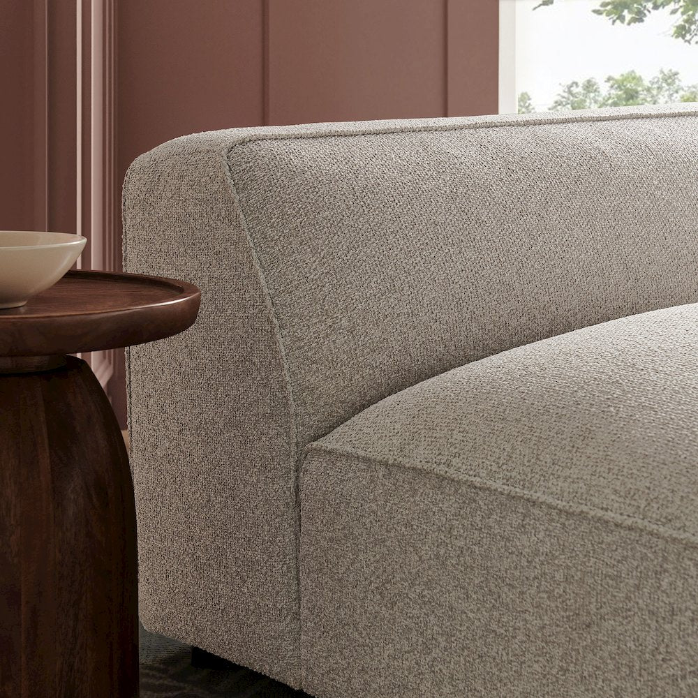 Auren Lattice Bouclé Upholstered Modular Armless Chair - Fog