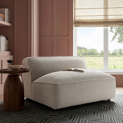 Auren Lattice Bouclé Upholstered Modular Armless Chair - Fog