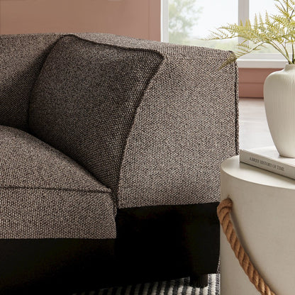 Auren Lattice Bouclé Upholstered Modular Corner Chair - Earth