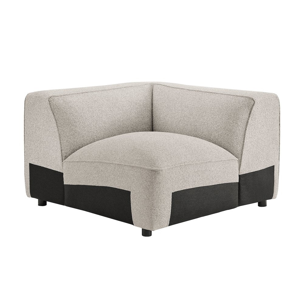 Auren Lattice Bouclé Upholstered Modular Corner Chair - Fog