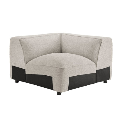 Auren Lattice Bouclé Upholstered Modular Corner Chair - Fog