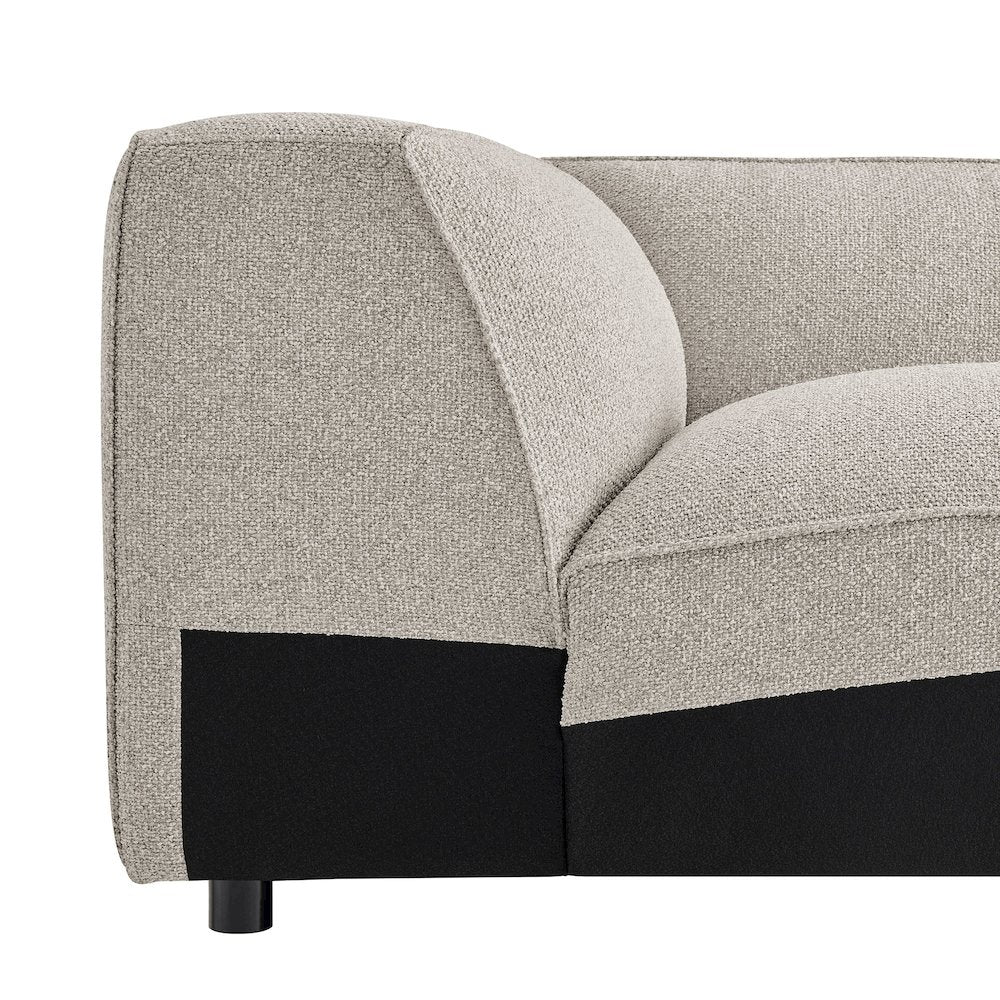 Auren Lattice Bouclé Upholstered Modular Corner Chair - Fog