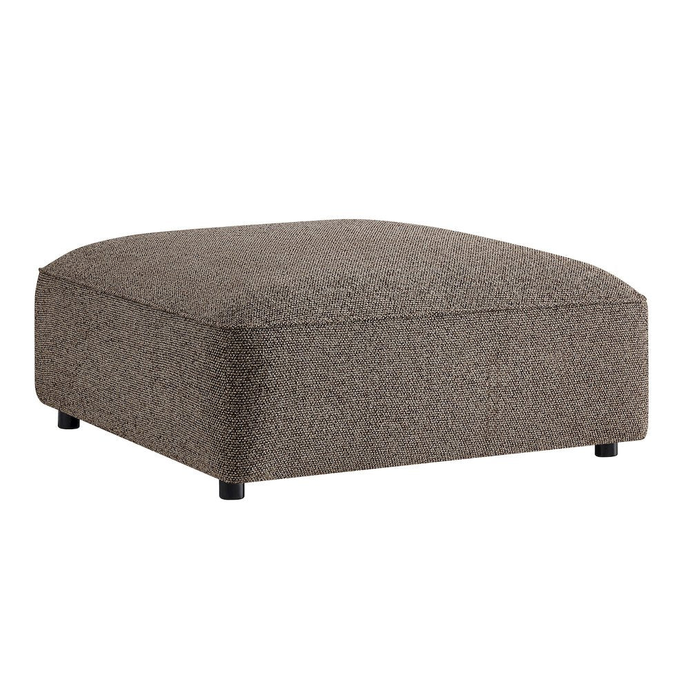 Auren Lattice Bouclé Upholstered Ottoman - Earth