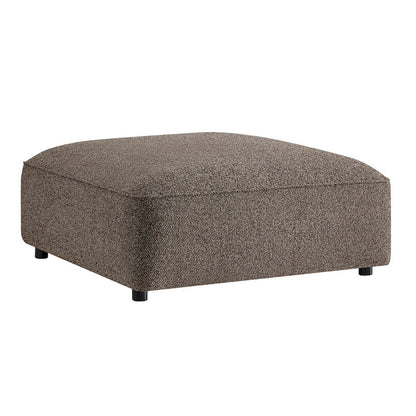 Auren Lattice Bouclé Upholstered Ottoman - Earth