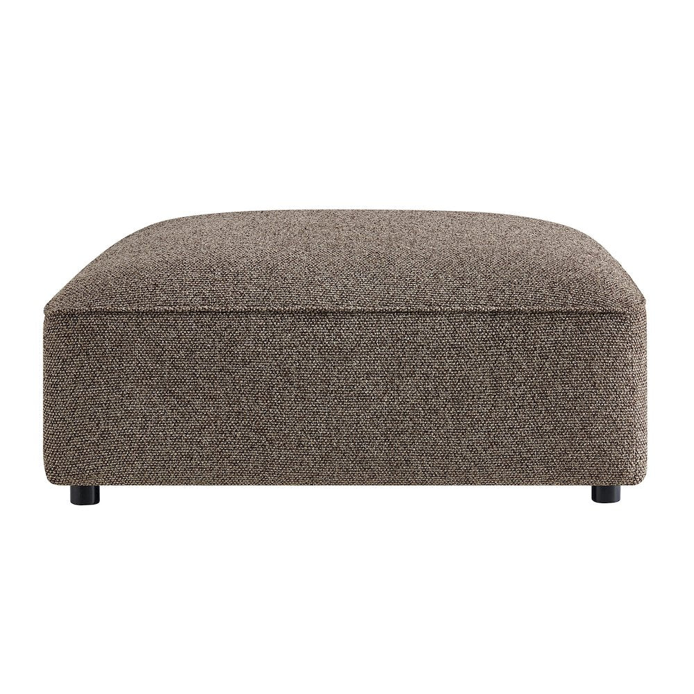 Auren Lattice Bouclé Upholstered Ottoman - Earth
